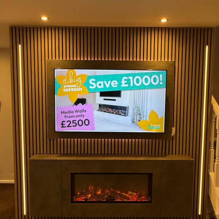 Image of Cabinet Media Wall & Fireplace Package 