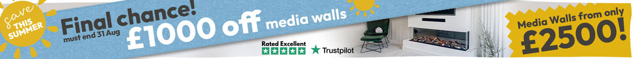 Save this Summer. Final Chance! Must end 31 August. £1000 off media walls